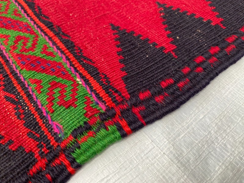 2x5 ft Afghan Sofreh Handmade Hallway Vintage Turkmen Wool Tribal Kilim Area Rug gallery