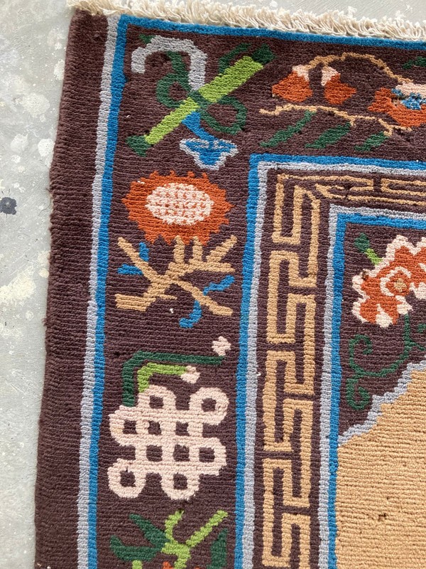 Vintage Chines Peking Handmade Floral Multicolor Wool Rug Carpet 166x95 cm gallery