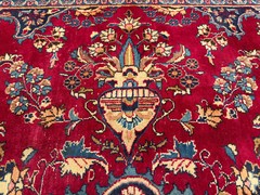 10×13 VINTAGE RUG RED ANTIQUE HANDKNOTTED BLUE traditional handmade oriental big