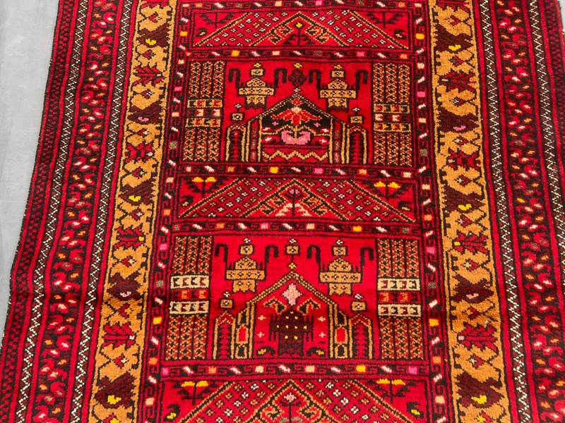 Vintage Gorgeous Natural Vegetable Dye Nomadic Maldari Prayer Rug gallery