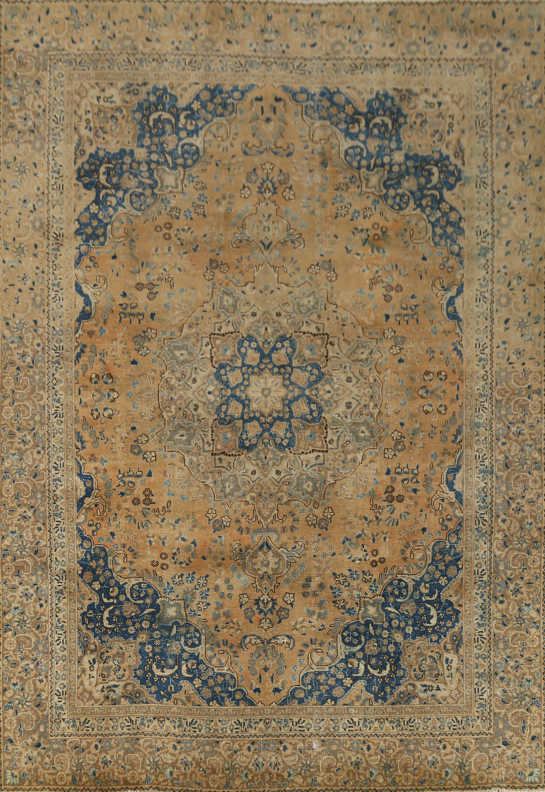 Traditional Wool Rust Muted Room Size Area Rug Vintage Hand-made Carpet 8x12 gallery