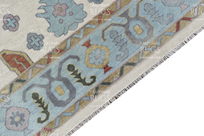9x12 ft L.t. Blue & Ivory Handmade Oushak Living Area , Oriental Floor Rug gallery