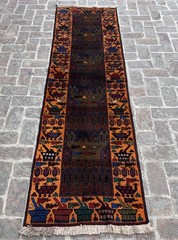 Handmade Afghan War Runner Rug Baluchi 3×9 ft – Wool Tribal Hallway Carpet