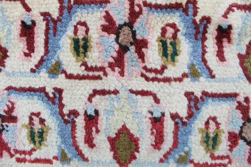 Vintage Hand Made Traditional Oriental Wool White Red Long Runner 228x71cm gallery