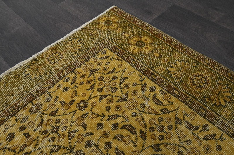 Oushak Turkish Vintage Rug 5x7 Kilim Rug Anatolian Handmade Boho Decor YELLOW gallery