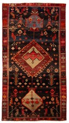 Vintage 4’8″ x 8’5″ Traditional Hand Knotted Vegetable Dye Wool Area Rug