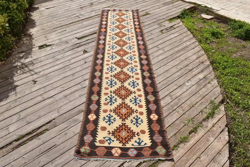 Turkish Rug 2x12 Size Oriental Runner Stairs Kilim Corridor 75x375cm Hallway gallery