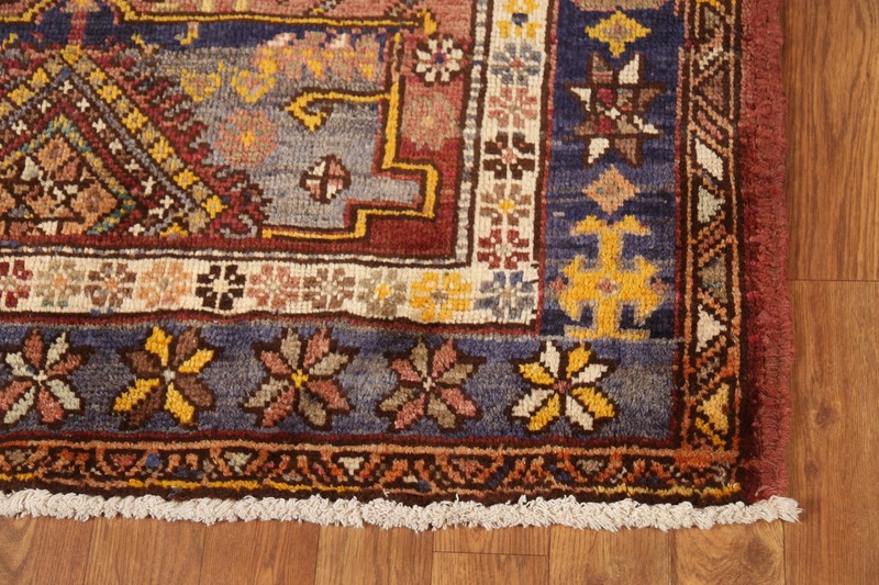Geometric Wool Heriiz Vintage Runner Rug Hand-made Tribal Traditional Rug 4x13 gallery