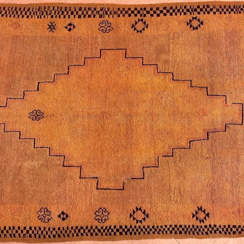 Vintage Rug 100% Natural Wool Handmade Rug From Morocco Minimalistic Berber Rug gallery