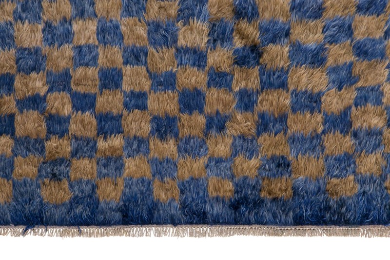 Konya Karapınar Tulu Rug, Checkerboard Design, 120x157 cm, 70 Years Old gallery