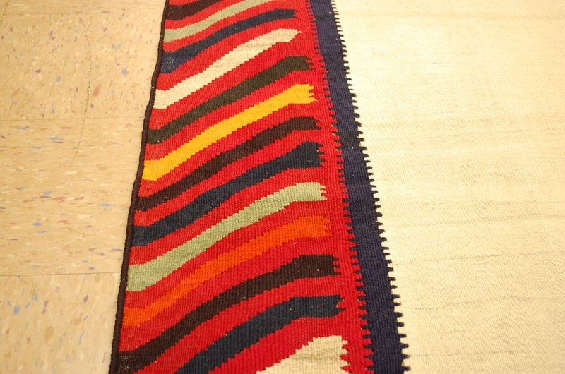 OLD,ANTIQUE RARE,FINE WOVEN CAUCASIAN KILIM FLAT WOVEN RUG3'7"x6'4" NATURAL DYES gallery