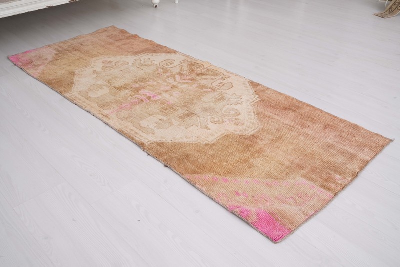 Vintage Turkish Antique Wool Runner Rug 3x7 Handmade Farmhouse Area Carpet 126 gallery
