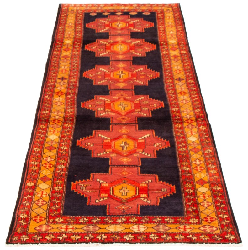 4'1" x 10'4" Vintage Hand-knotted Runner Rug Traditional Oriental Wool Carpet gallery