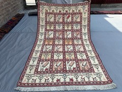 4×6’2 ft Afghan Silk Kilim Rug Handmade Pictorial Birds Design Oriental Carpet