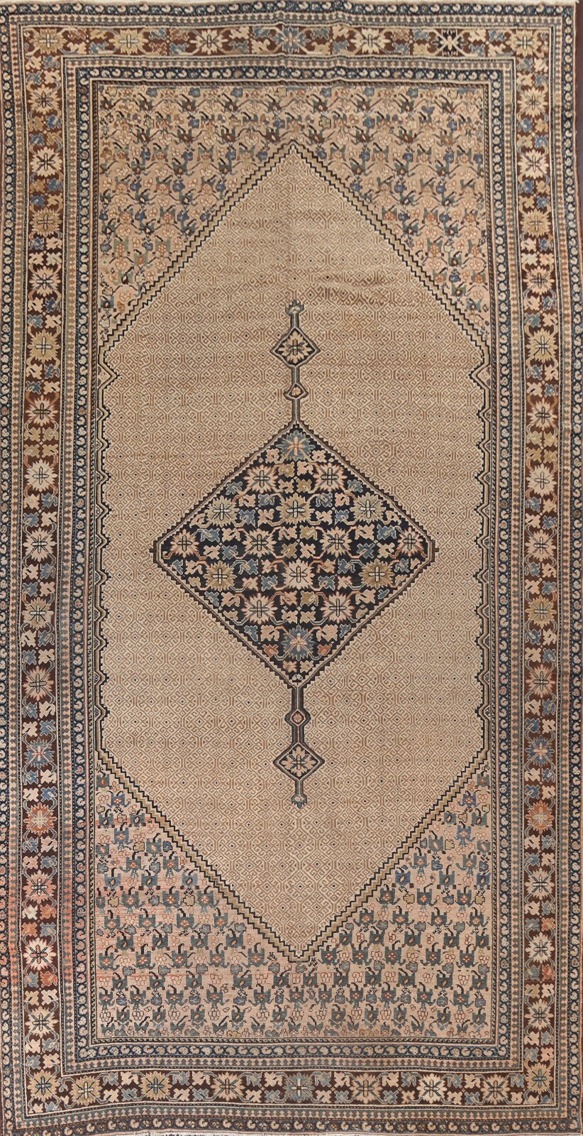 Pre-1900 Antique Vegetable Dye Bibikabad Oriental Area Rug Hand-knotted 10'x16' gallery