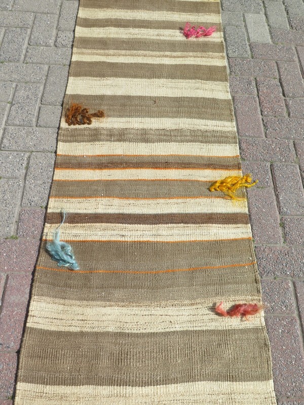 Rug Runner, Stairs Rug, Hallway Rug, Wool Kilim Runner, Carpet Runner 23"x121" gallery