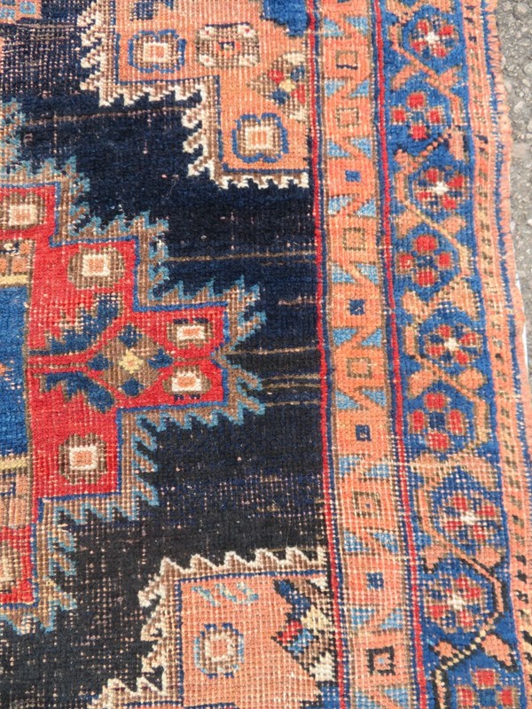 Small Antique Country House Shabby Chic Oriental Rug.116cm x 92cm. gallery