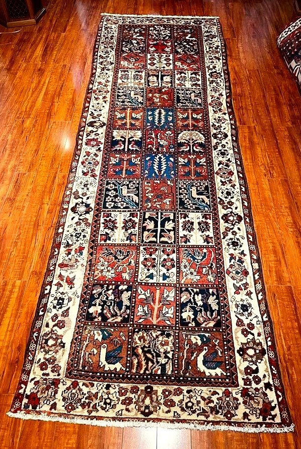 Exquisite 1960's Authentic Vintage Mint Hand Made Knotted Runner 11' x 3' ft gallery