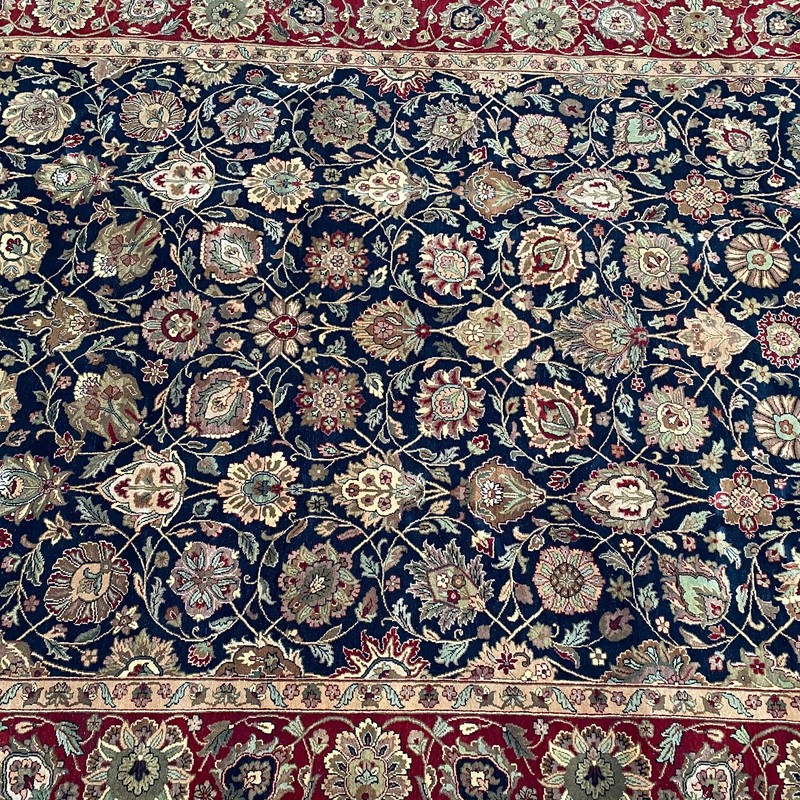 New Fine Quality Floral Oriental Rug Handmade in India, Thick Soft Pile, 9x12 gallery