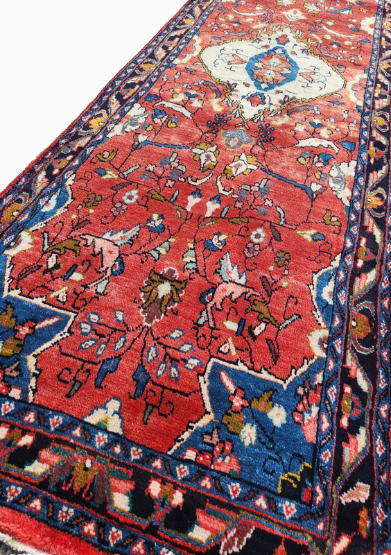 3'9"x12'8" ANTIQUE HAND KNOTTED CAUCASIAN MALAYER TRIBAL WOOL RUG RUNNER gallery