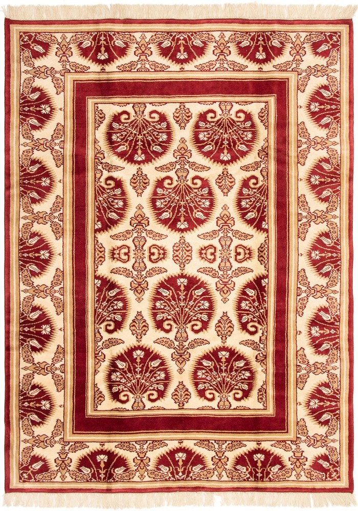 Traditional Vintage Hand-Knotted Area Rug 7'1" x 9'4" Oriental Wool Carpet