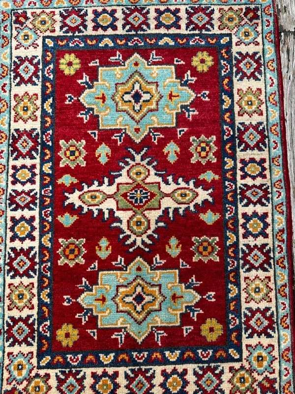 Colorful Fine Quality New Handmade Afghan Kazakh Accent Rug, 2'x3' gallery