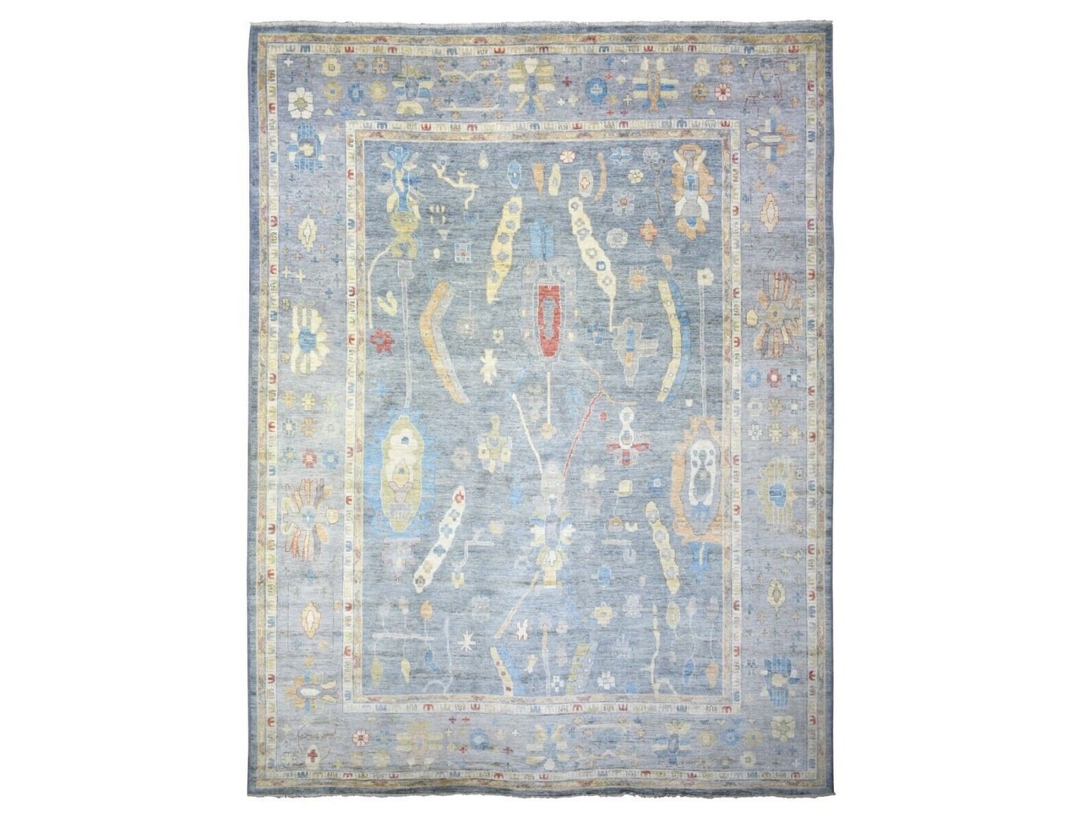 12'0" x 16'0" Gray, Natural Dyes, Organic Wool, Hand Knotted, Angora Oushak Rug gallery