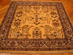 6×6 Wool Graceful Handmade Light Gold New Square rug PIX-3054