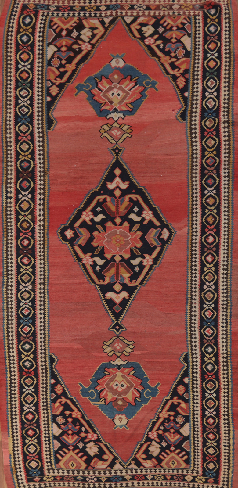 Vegetable Dye Kilim 14 ft Runner Rug Wool Hand Woven Reversible Carpet 6x14 gallery