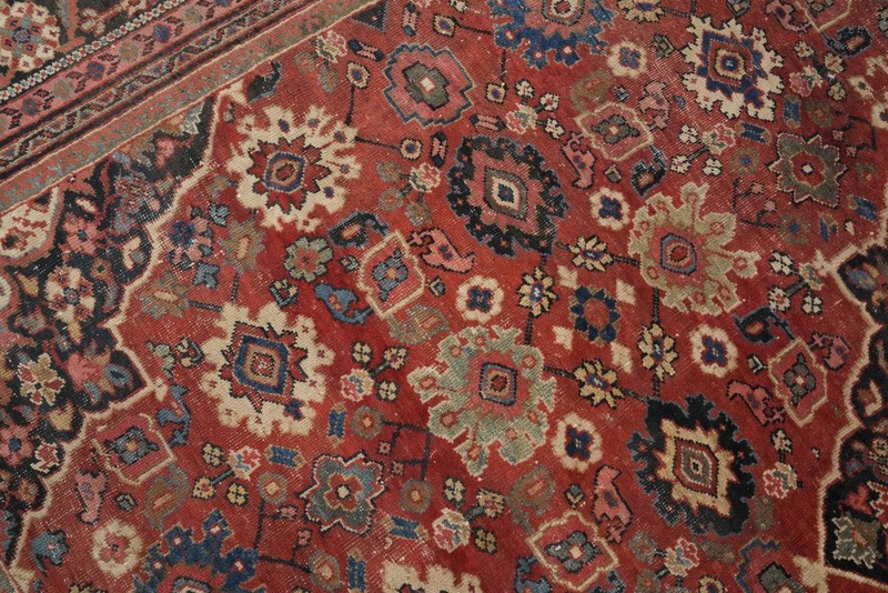 Pre-1900 Vegetable Dye Traditional Antique Rug Palace Size Handmade Carpet 11x14 gallery