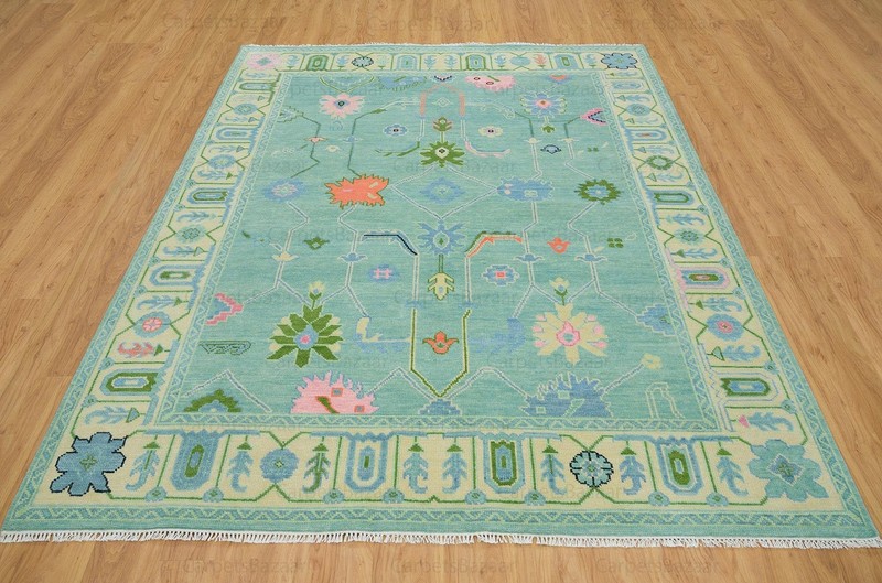 Vintage Turkish Oushak Rug, Beige 9X12 ft, Handmade Wool, Bohemian Anatolian gallery