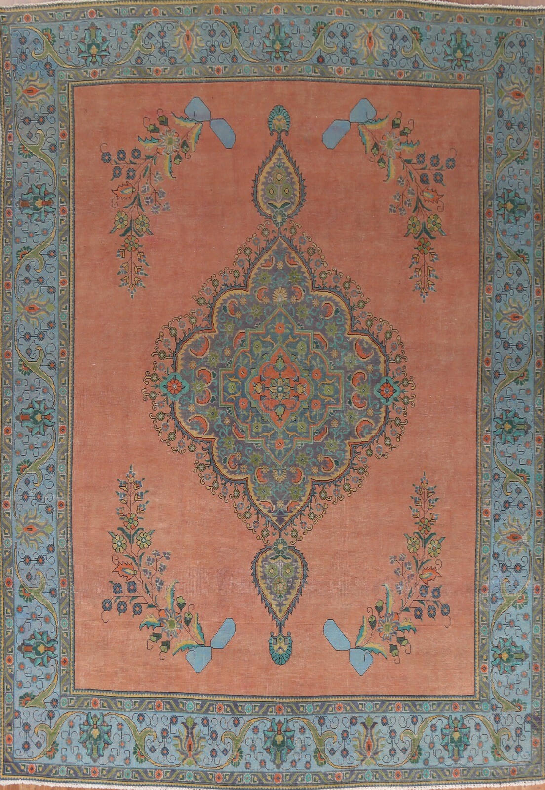 Vintage Traditional Overdyed Evenly Low Pile Area Rug 9x12 Handmade Wool Carpet gallery