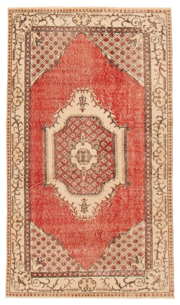 Vintage Hand-Knotted Area Rug 3'10" x 6'9" Traditional Oriental Wool Carpet