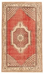 Vintage Hand-Knotted Area Rug 3’10” x 6’9″ Traditional Oriental Wool Carpet