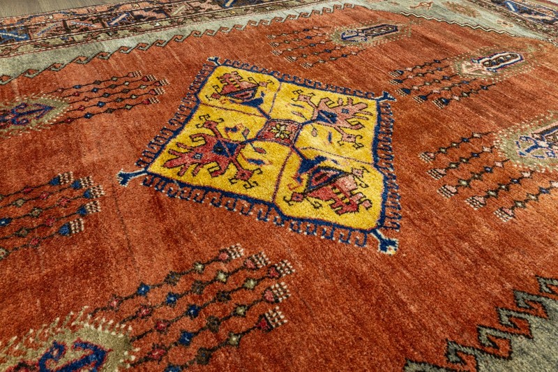 Earth Tone Living Room Rug 6.1x9.6 ft – Vintage Turkish Tribal Hand-Knotted Wool gallery