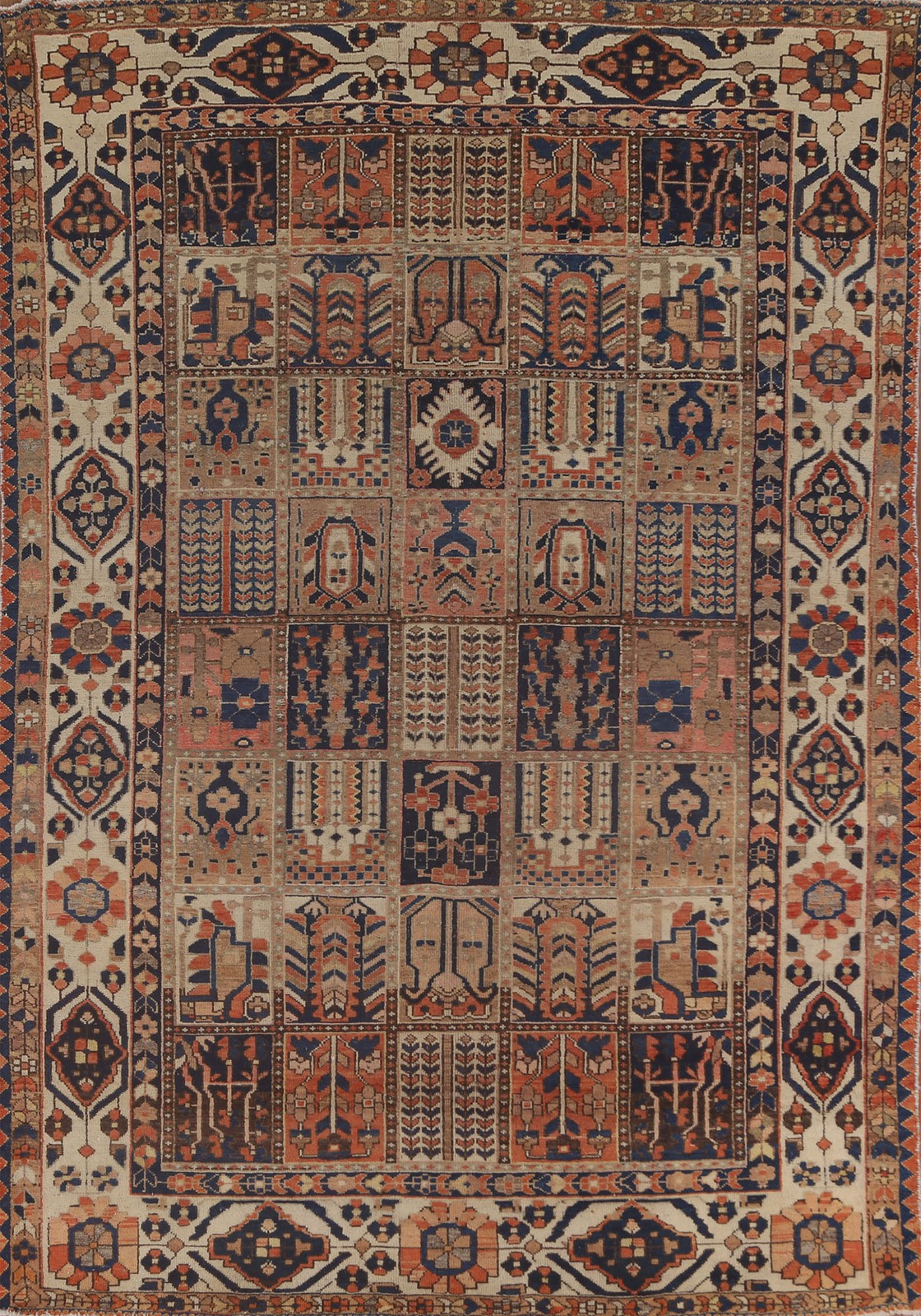 Garden Design Vintage Area Rug 7x10 Ft Hand-Knotted Tribal Oriental Wool Carpet gallery
