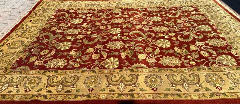 Modern Plush Floral Area Rug Handmade in India, Fine Silk & Wool, 10'x14' gallery