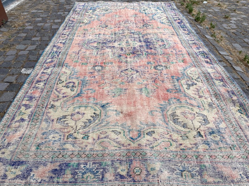 Turkish Vintage Rug, Handmade Wool Rug, Bohemian Large Rug, 5,9 x 11, ft gallery