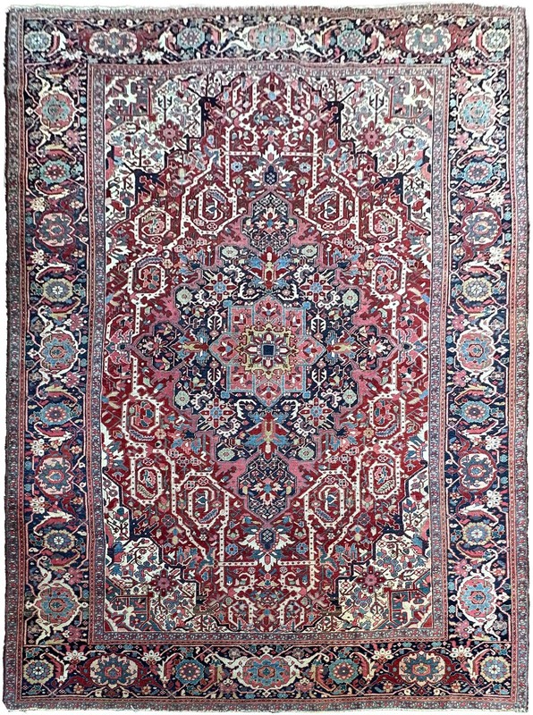9x13 Antique High Quality Traditional Rug Geometric Rust 284cm x 391cm C.1910 gallery