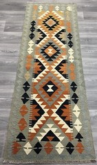 Handmade Kilim Runner wool natural colours Afghan Traditional 202cmx73cm