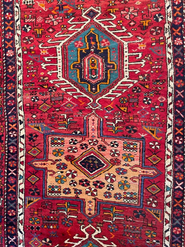 Karajeh Runner Rug Carpet 3 x 11 Geometric Medallions Vintage gallery
