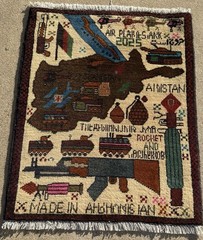 A Handmade Afghan war Rug Rare Baloch Rug Design Great Quality 80X 60 Cm