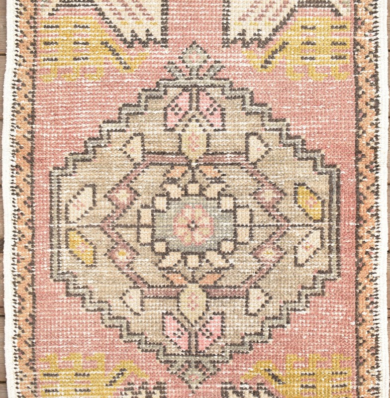 Turkish Carpet Hand Knotted 1x3 Size Doormat Chair Multi Color Rug 54x98cm gallery