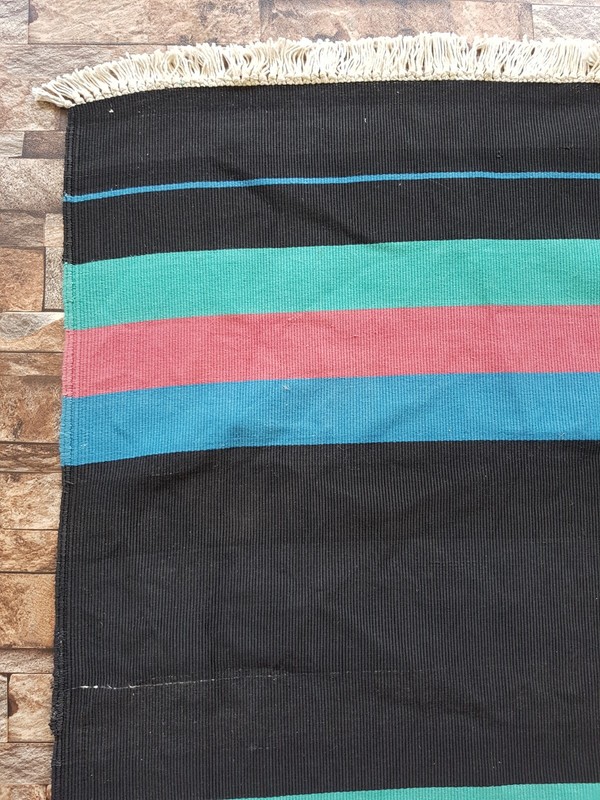 Vintage Handmade Traditional Turkish Striped Kilim Floor Rug Carpet 242x75 cm gallery