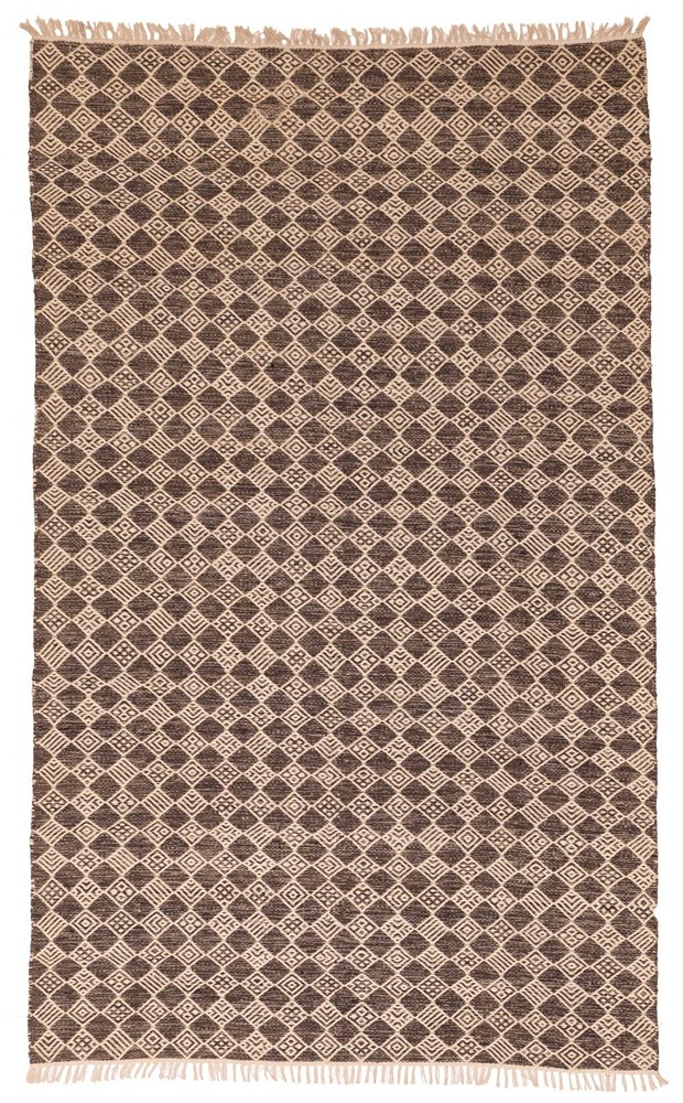 Vintage Hand Woven Area Rug 5'0" x 8'2" Traditional Wool Oriental Carpet