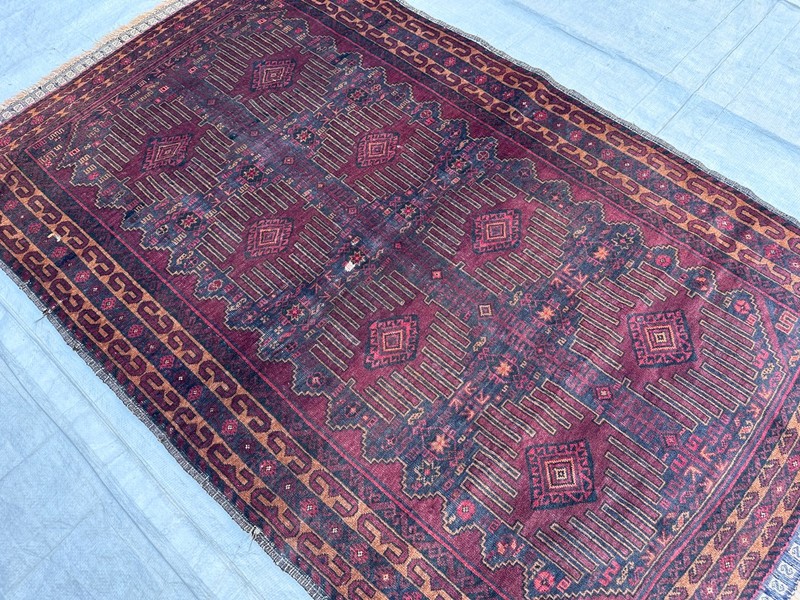 180 X 110 CM Vintage Stunning Belouch Natural Vegetable Dye Qalam dani Carpet gallery