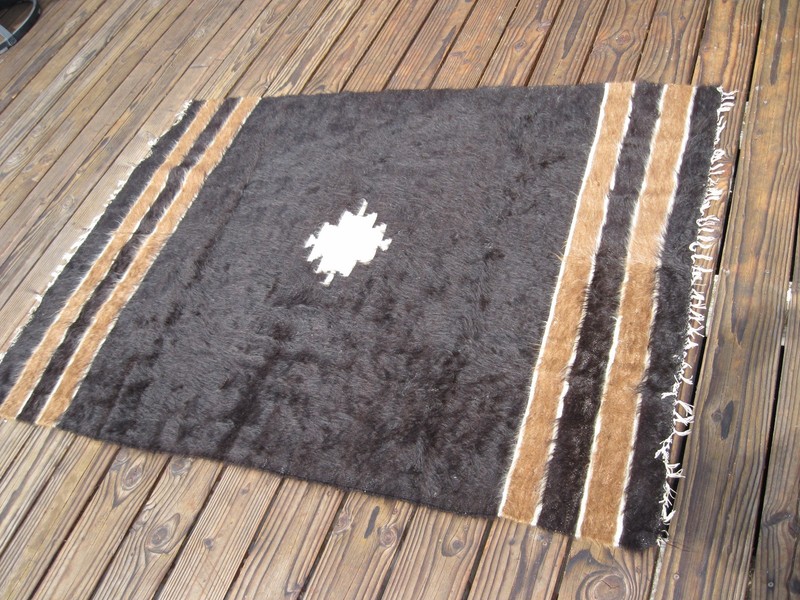 1890-1900 ANTIQUE TURKISH ANATOLIAN DEVAN GOAT HAIR COVER GREAT COLORS 5'6" gallery