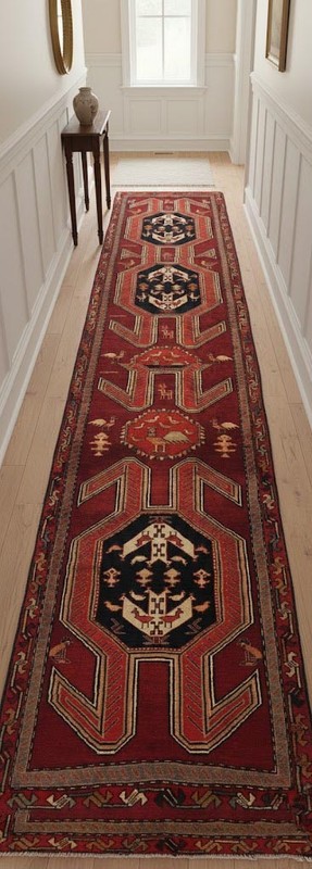 Handmade Pictorial Design Wool Oriental Runner Rug Hallway Carpet 3'6X10'5 ft gallery