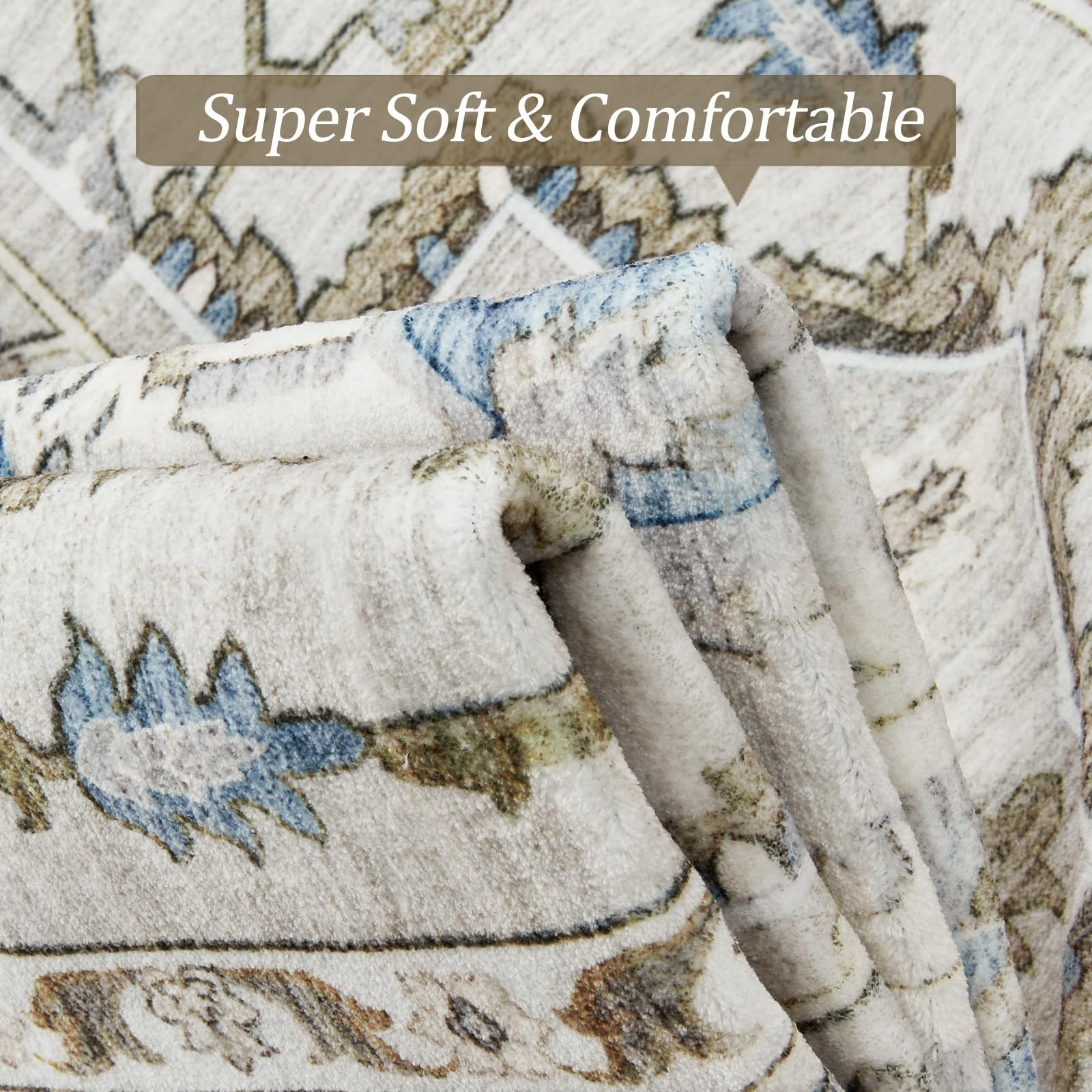 Area Rugs for Living Room - 4x6, Boho Non-Slip Low Pile Carpet Machine Washab... gallery