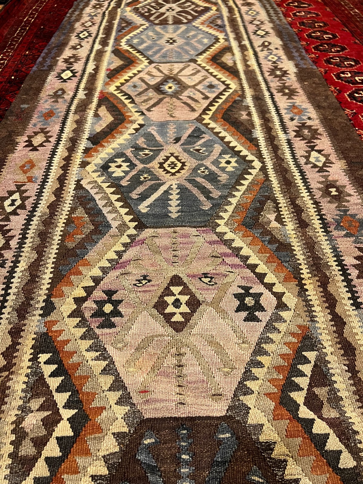 285 X 105 cm COLLECTORS' ITEM Antique Kurdish Senneh Geometric Hallway Runner gallery